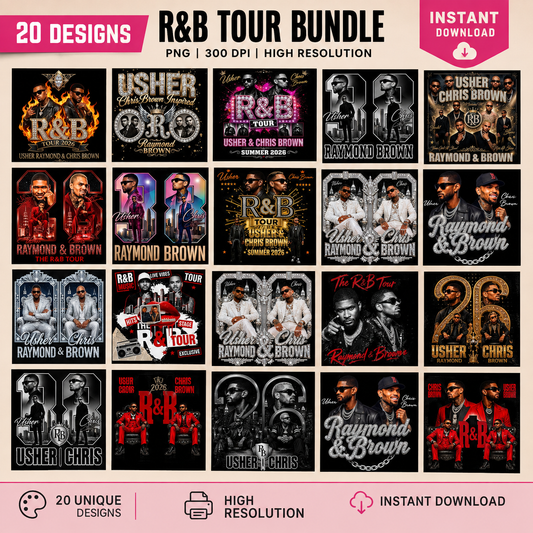 R&B Tour Bundle PNG, Usher Chris Brown Summer | SvgBundleHub