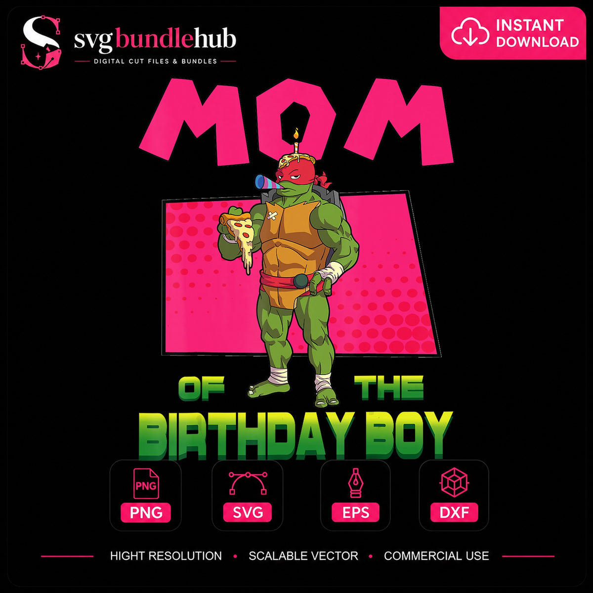 Raphael Mom Of The Birthday Boy TMNT PNG, Craft File Design