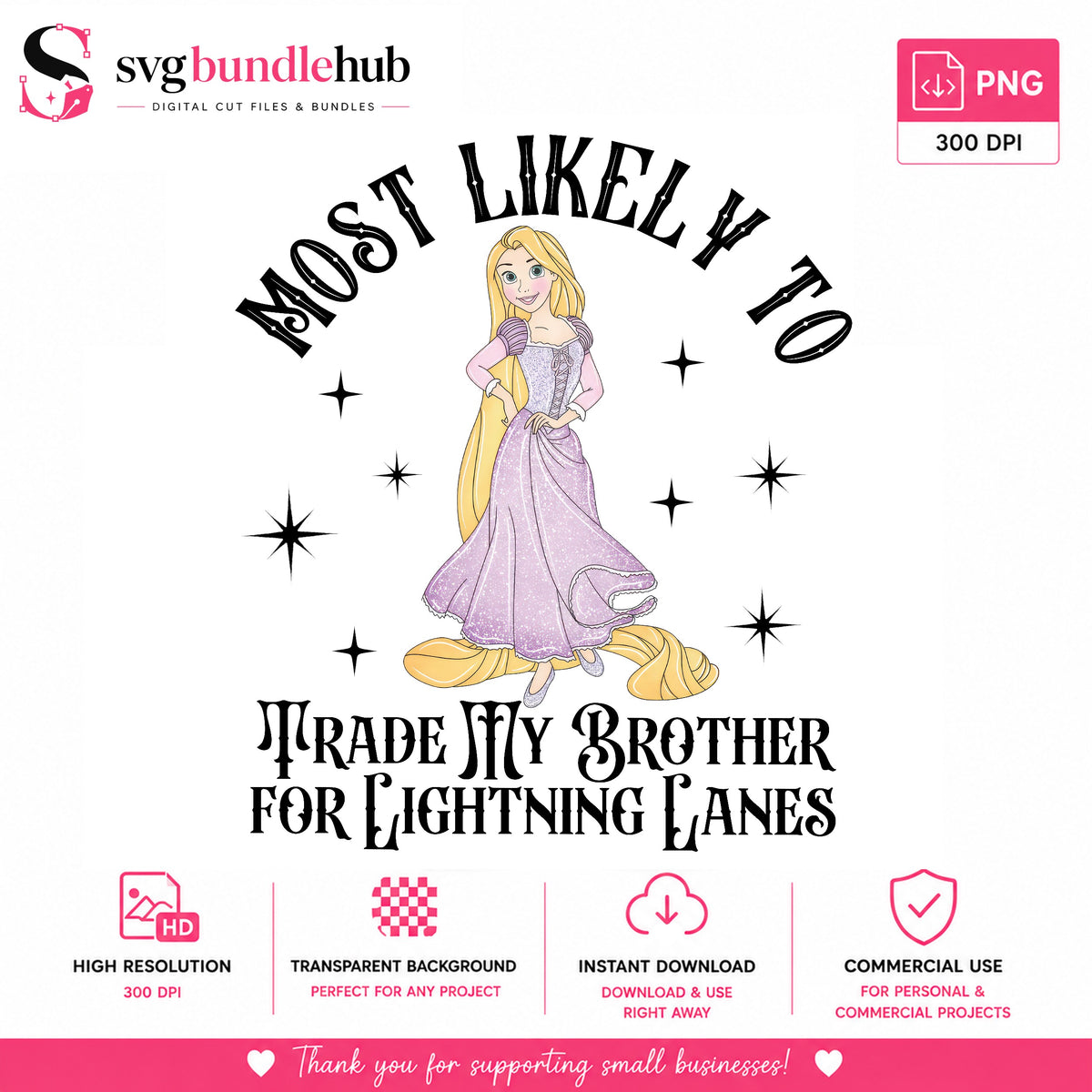Rapunzel Trade Brother Lightning Lanes PNG | SvgBundleHub