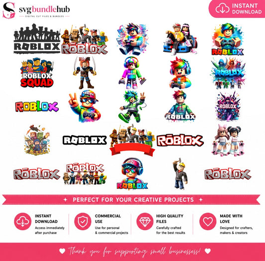 Roblox Gaming Characters Bundle PNG | SvgBundleHub