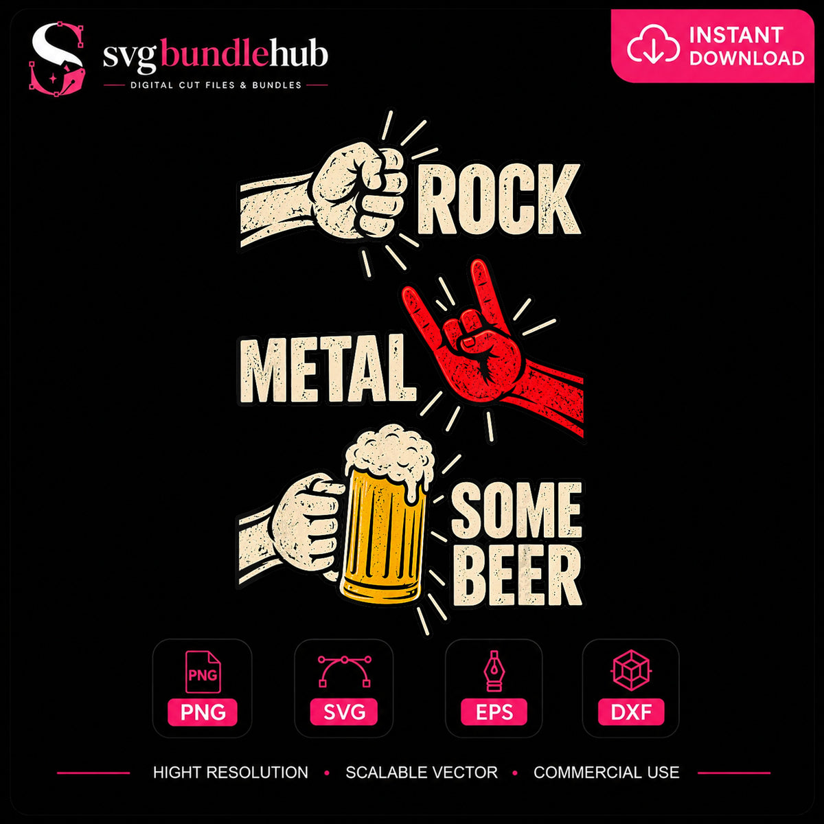 Rock Metal Some Beer Fist Hand Sign Music PNG