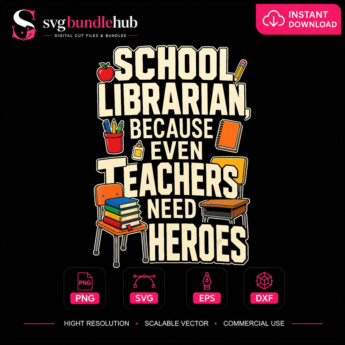School Librarian Because Even Teachers Need Heroes PNG