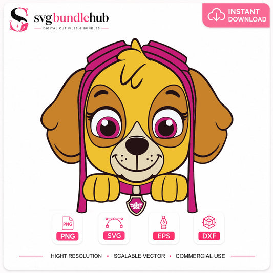 Skye Paw Patrol Peek A Boo SVG, Kids Cricut Clipart