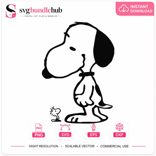 Snoopy And Woodstock Peanuts Cricut Cut File Clipart SVG