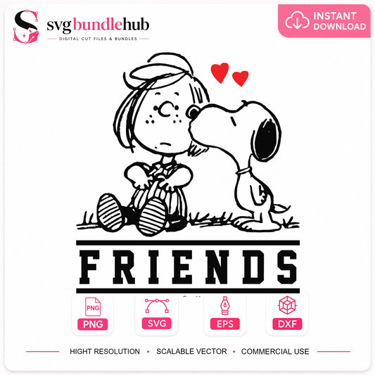 Snoopy Peppermint Patty Friends Peanuts Cricut Clipart SVG