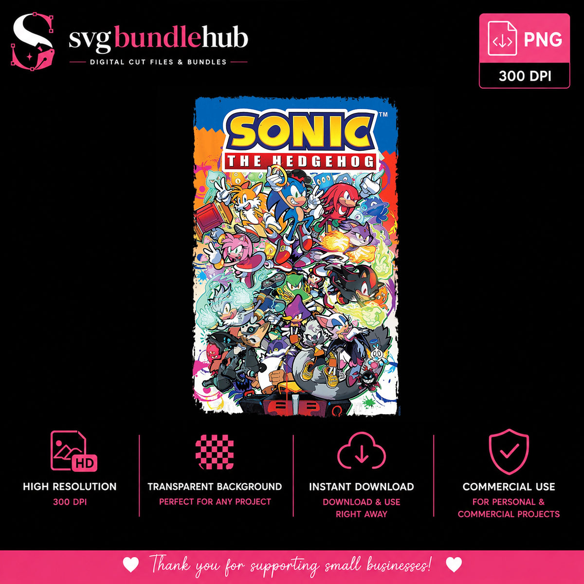 Sonic The Hedgehog Characters Bundle PNG, Sonic PNG, Game PNG