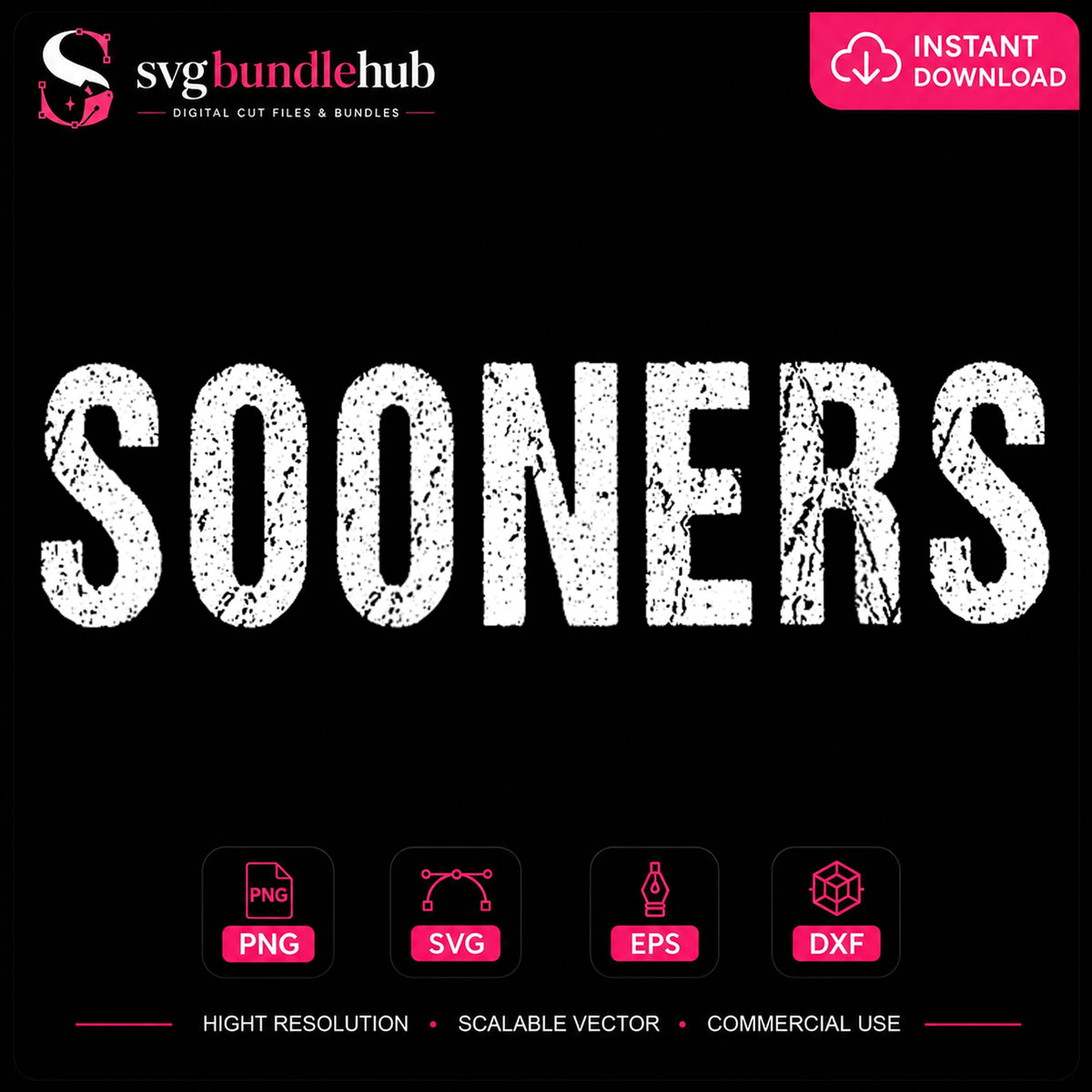Sooners Distressed Grunge Text Craft Clipart PNG