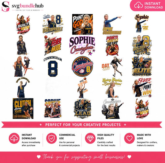 Sophie Cunningham Indiana Fever Bundle PNG | SvgBundleHub