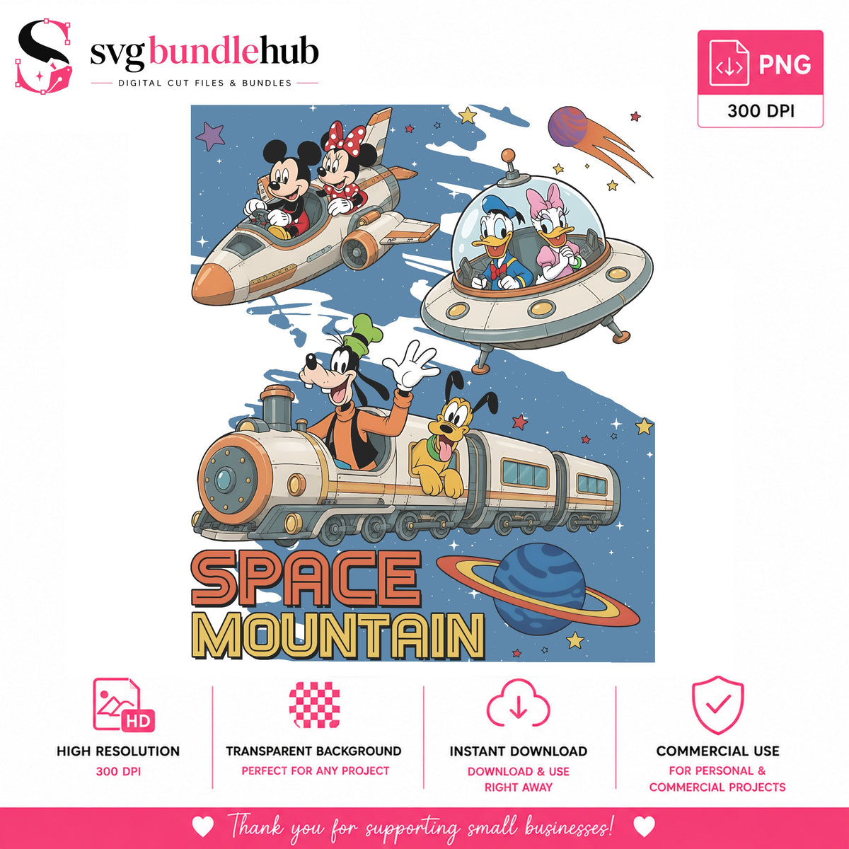 Space Mountain Mickey Friends PNG | SvgBundleHub