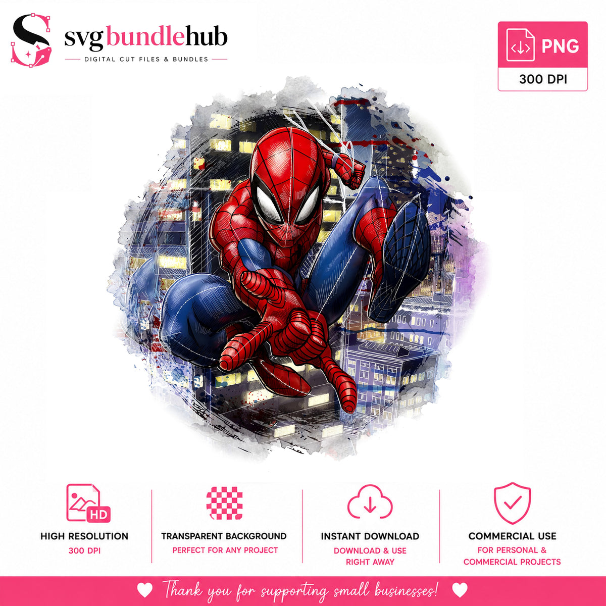 Spider-Man City Swinging PNG | SvgBundleHub