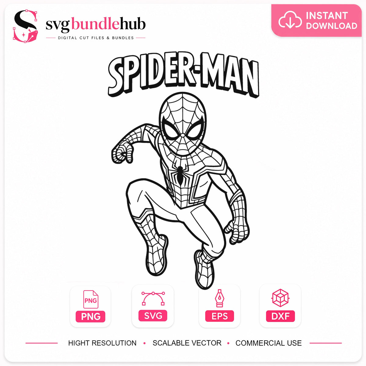 Spider-Man Superhero Crouching Pose Cricut Clipart SVG