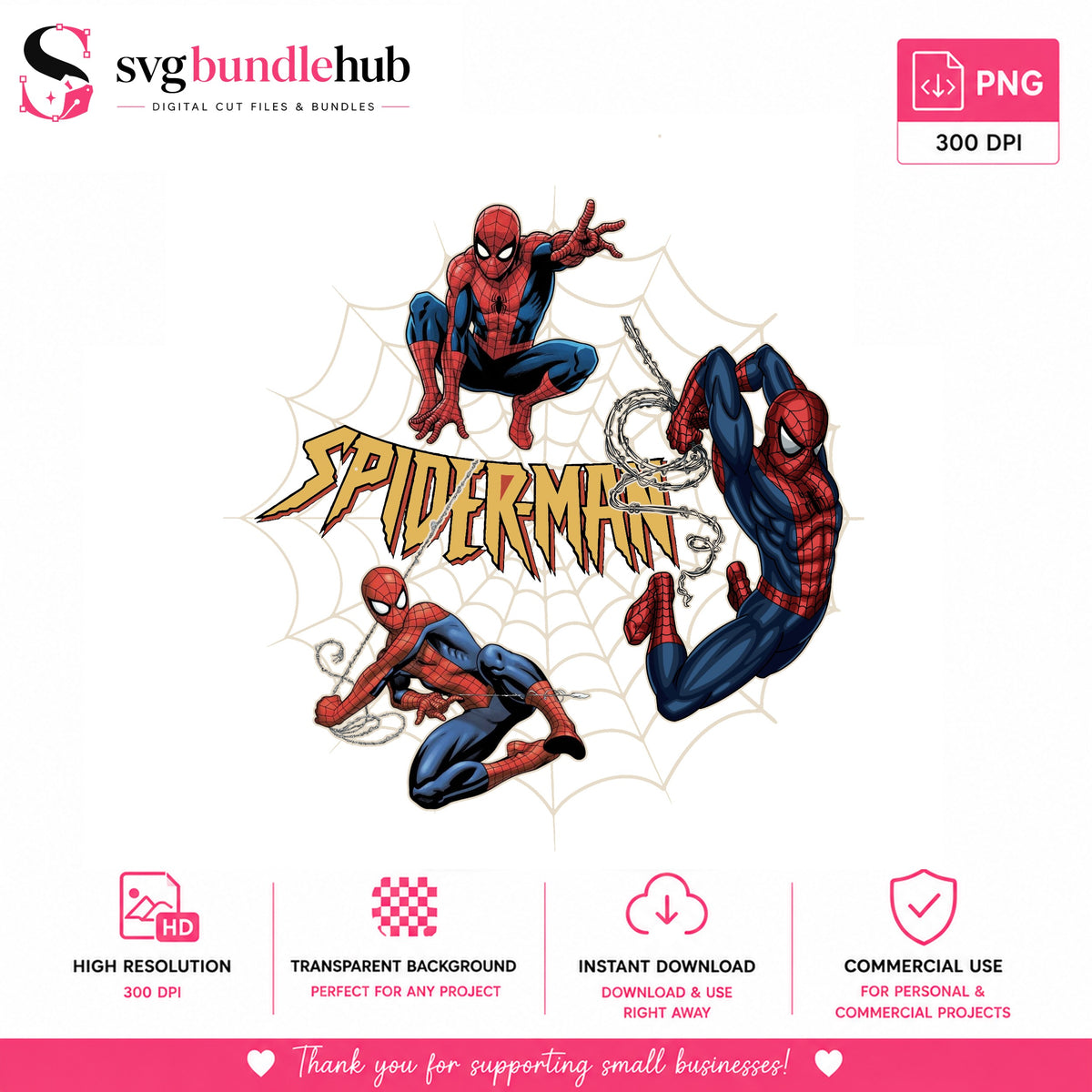 Spider-Man Triple Pose Marvel PNG | SvgBundleHub