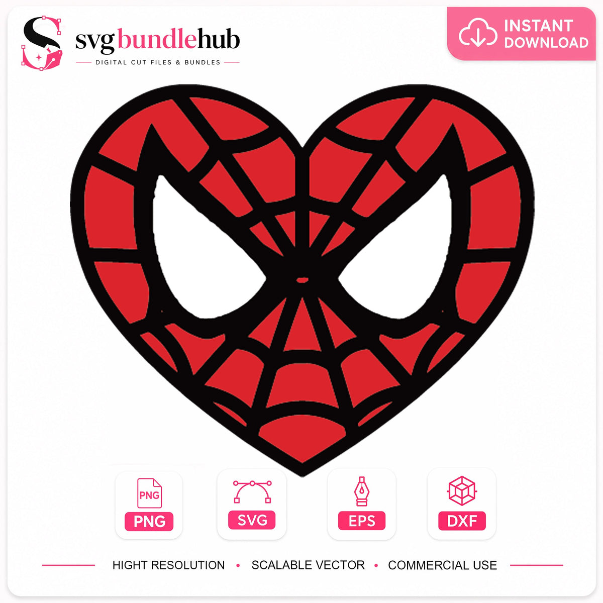 Spiderman Heart Valentine SVG, Superhero Love Cricut