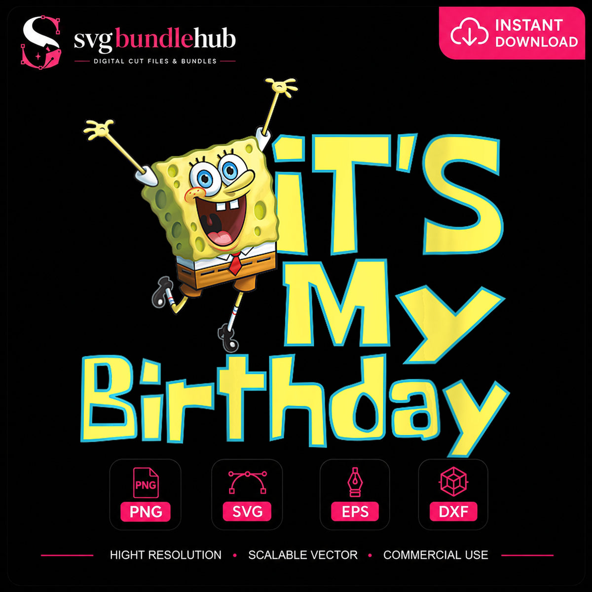 SpongeBob It's My Birthday Jumping Celebration PNG