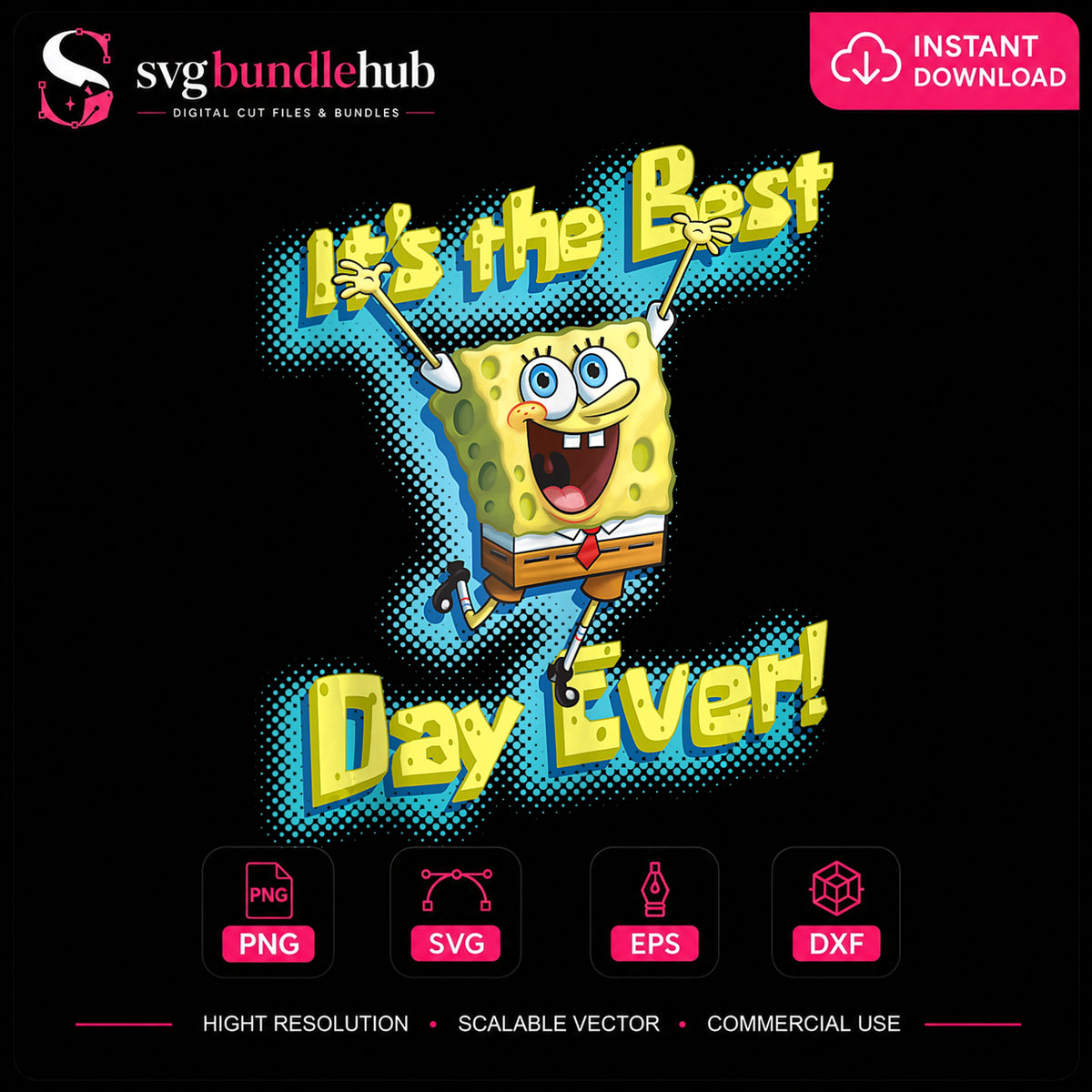 SpongeBob It's The Best Day Ever Jumping Celebration PNG