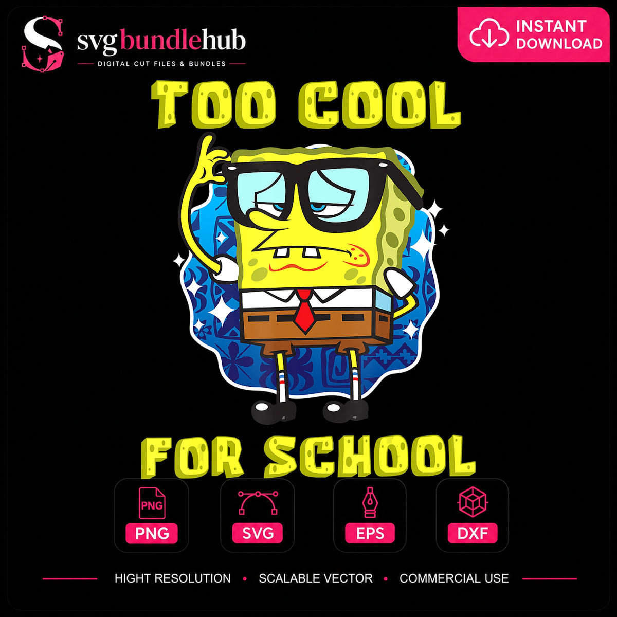 SpongeBob Too Cool For School Glasses Sunglasses PNG