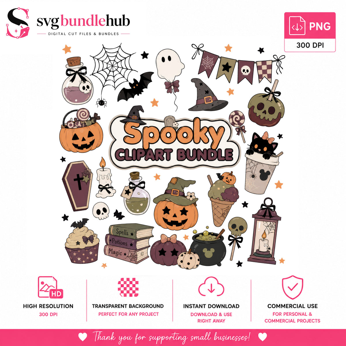 Spooky Halloween Clipart Bundle PNG | SvgBundleHub