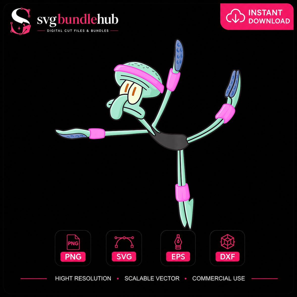 Squidward Dabbing Dance Move SpongeBob Cartoon PNG