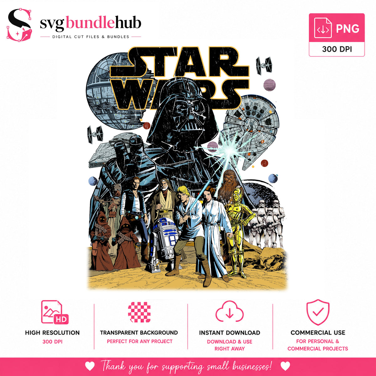 Star Wars Characters Collage PNG | SvgBundleHub
