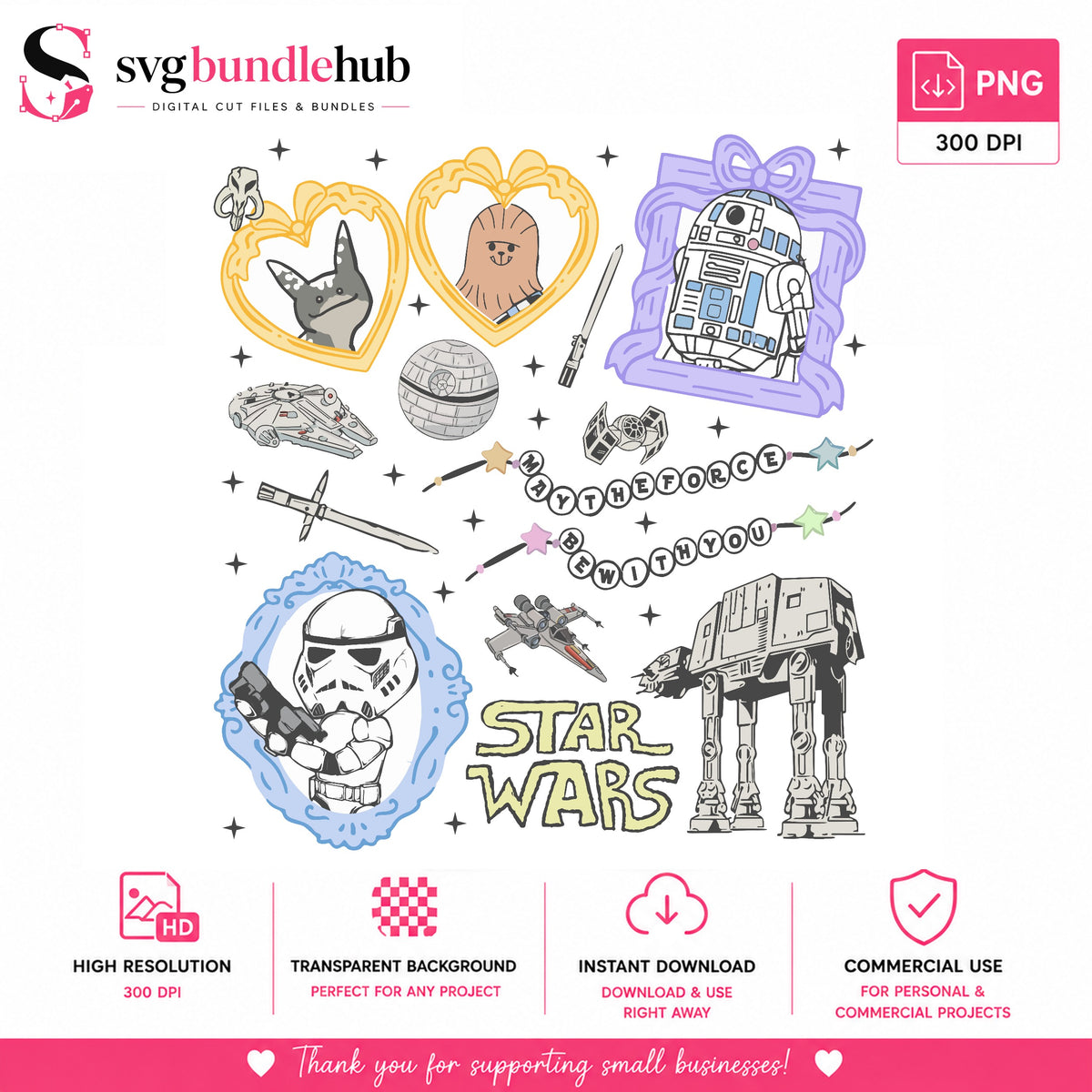Star Wars Collage Doodle PNG | SvgBundleHub