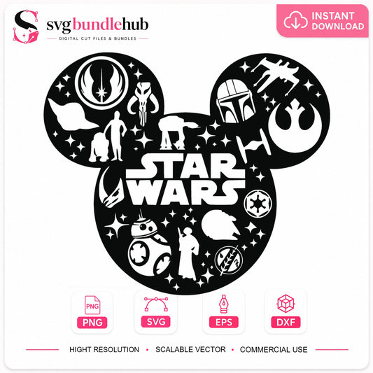 Star Wars Disney SVG, Cricut Vinyl Cut File Design