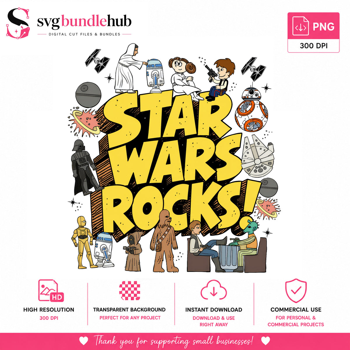 Star Wars Rocks Characters PNG | SvgBundleHub
