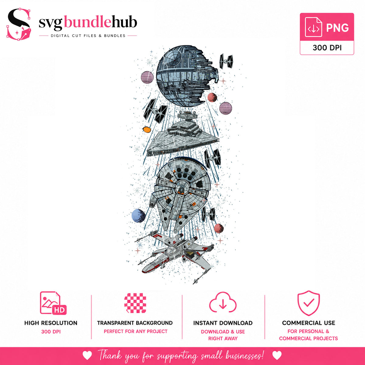 Star Wars Spaceships Galaxy PNG | SvgBundleHub