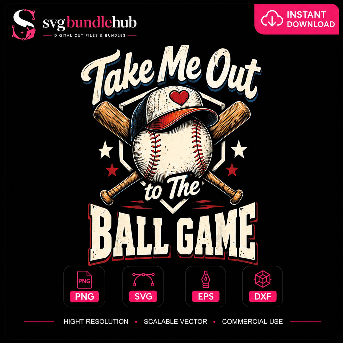 Take Me Out To The Ball Game Vintage Baseball PNG