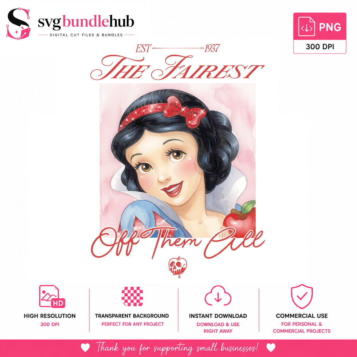 The Fairest Princess Snow White PNG | SvgBundleHub