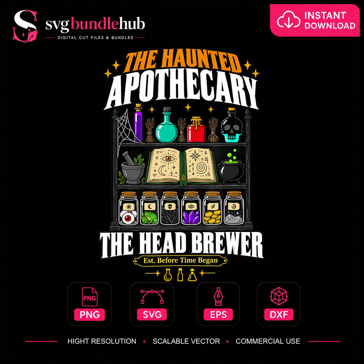 The Haunted Apothecary Head Brewer Halloween PNG