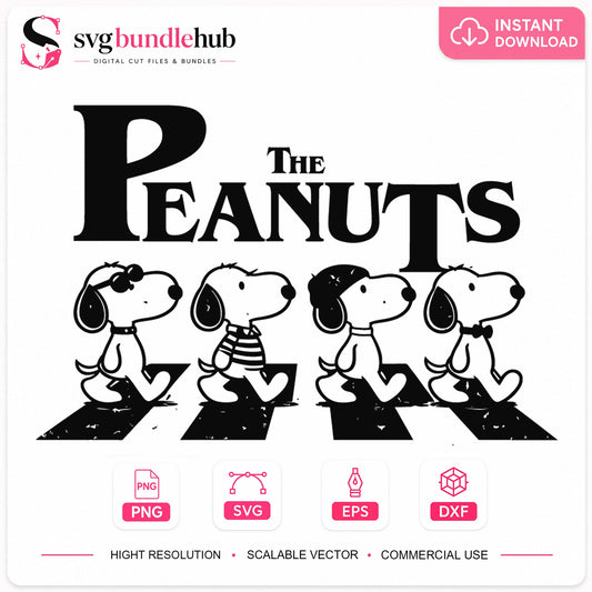 The Peanuts Snoopy Abbey Road SVG, Craft File Design v24