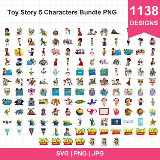 Toy Story 5 Characters Bundle PNG | SvgBundleHub