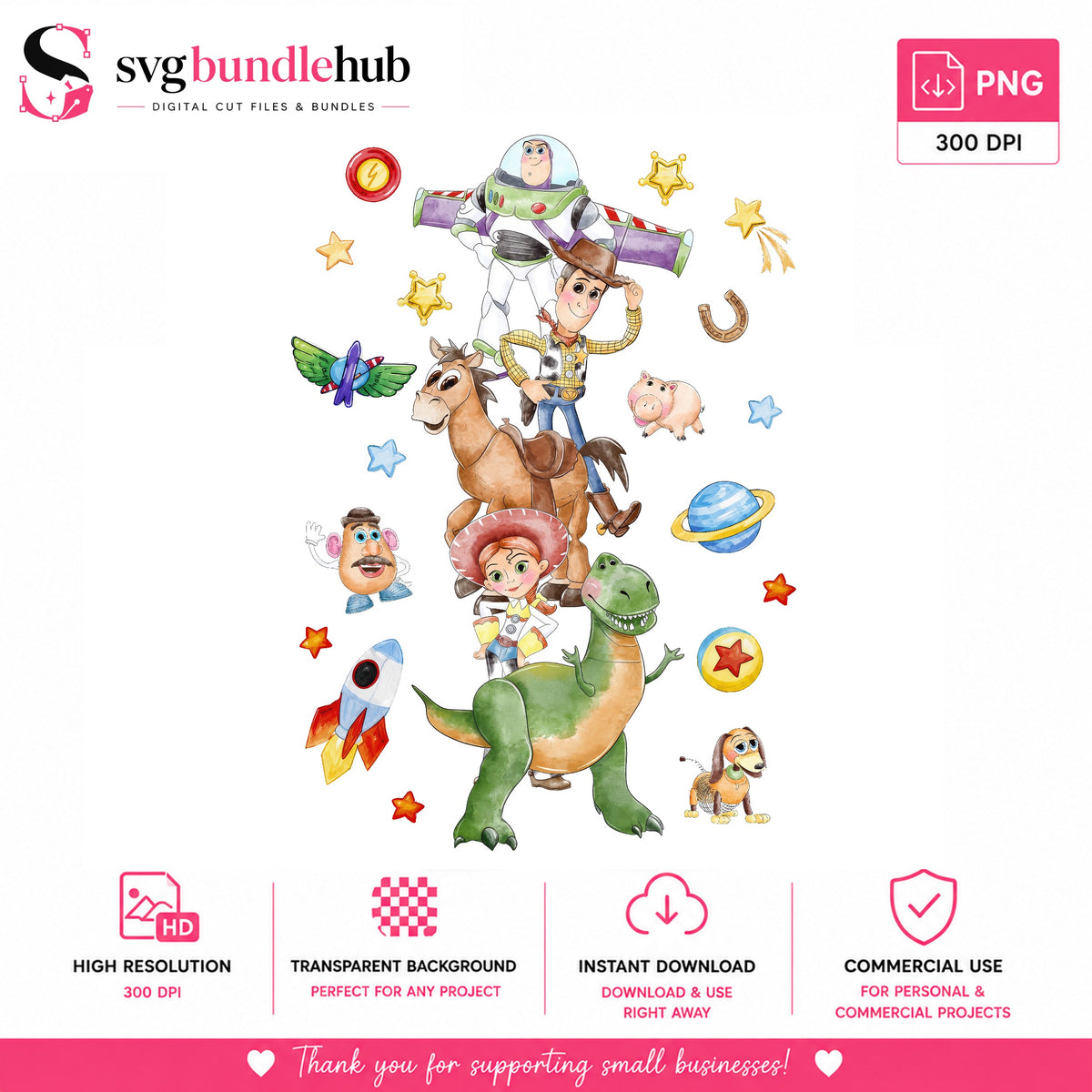 Toy Story Characters Stack PNG | SvgBundleHub