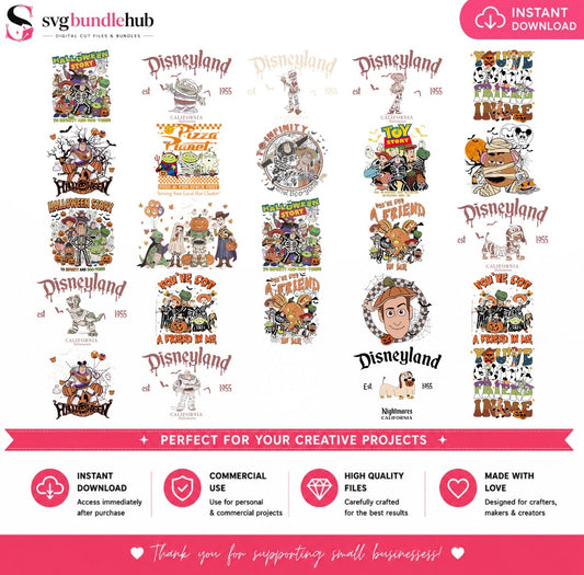 Toy Story Halloween Disneyland Bundle PNG | SvgBundleHub