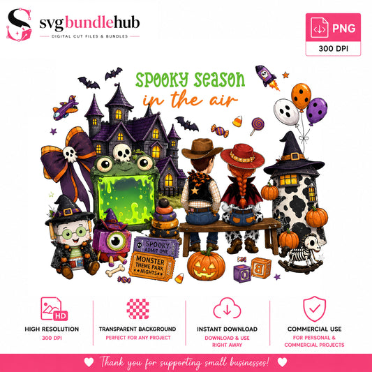 Toy Story Halloween PNG, Spooky Season Woody Jessie PNG, Halloween PNG
