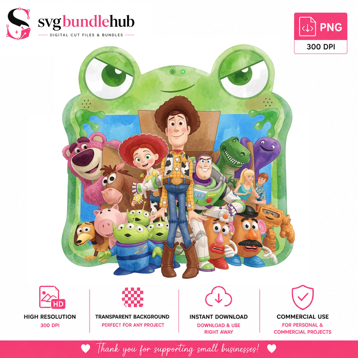 Toy Story Squad Frog Frame PNG | SvgBundleHub