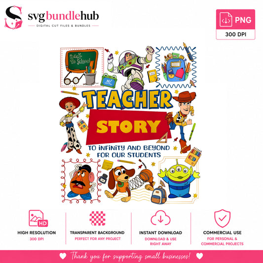 Toy Story Teacher PNG, Back To School PNG, Teacher Gift PNG