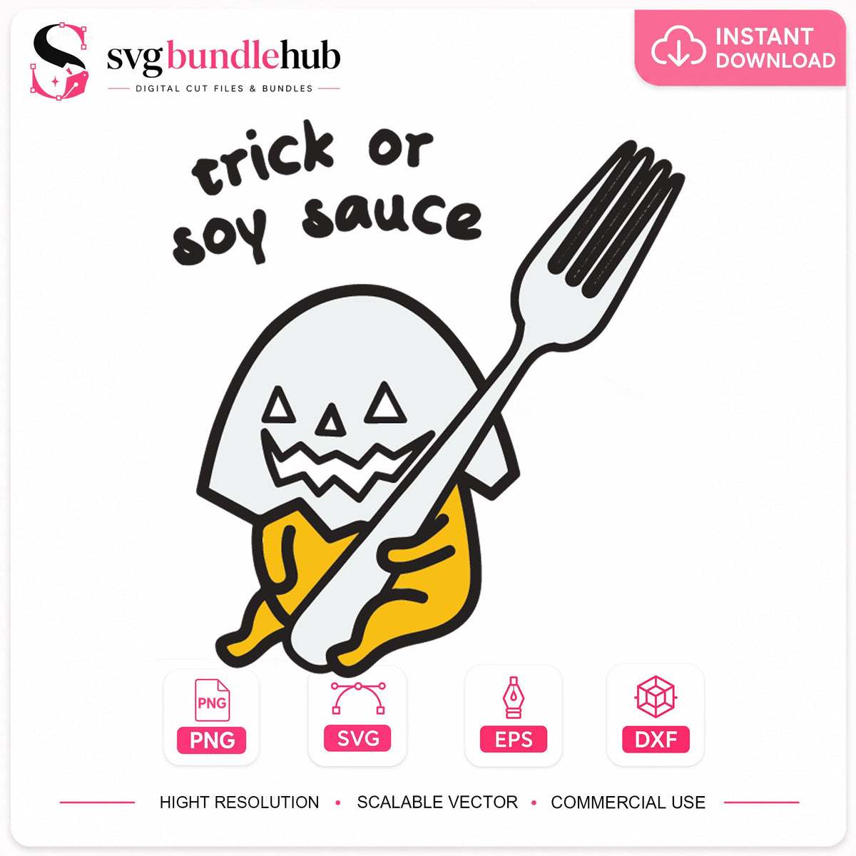 Trick Or Soy Sauce Halloween Ghost SVG, Craft File Design