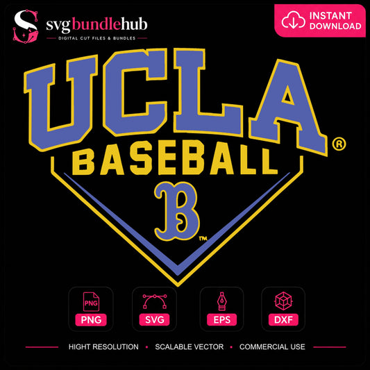 UCLA Baseball SVG, College Sports Team Clipart Design