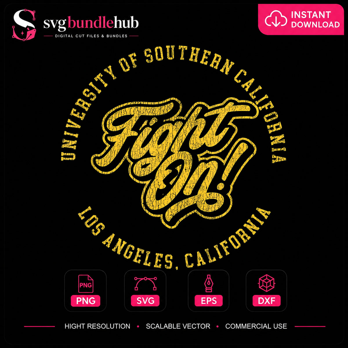 USC Fight On University Of Southern California Vintage PNG