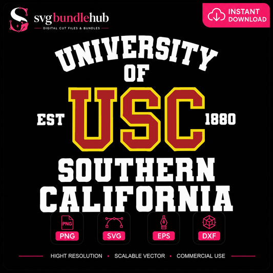 University Of Southern California USC Est 1880 SVG