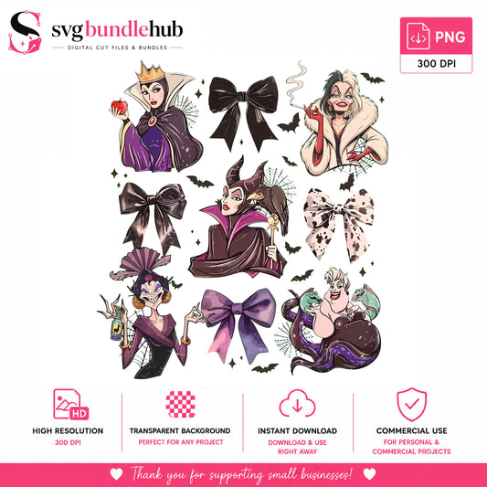 Villain Bows Collage PNG | SvgBundleHub