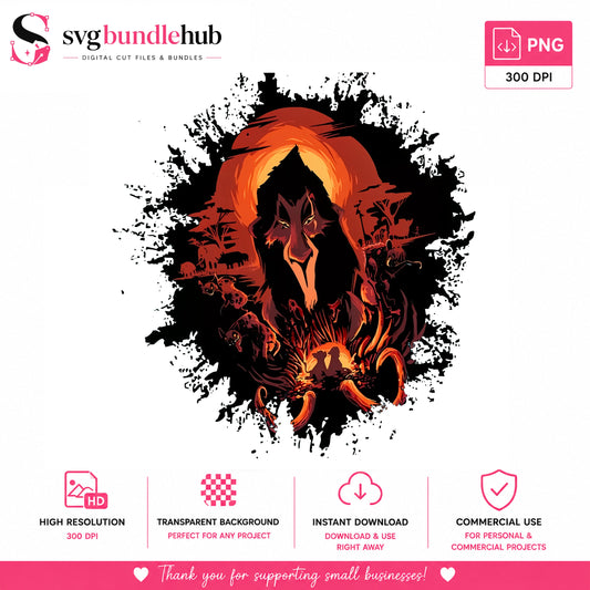 Villain Lion King Scar Dark Art PNG | SvgBundleHub