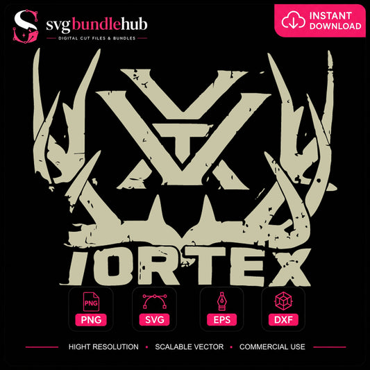 Vortex Optics Deer Antler SVG, Hunting Cricut Cut File Print