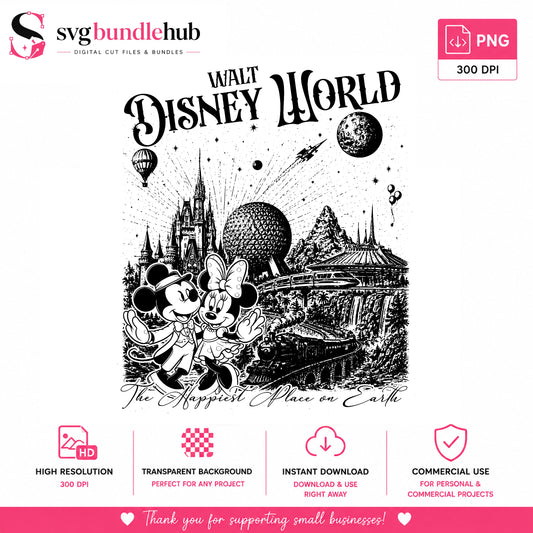 Walt Disney World Mickey Minnie PNG | SvgBundleHub