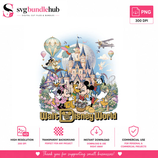 Walt Disney World PNG, Mickey And Friends Castle PNG, Disney Trip PNG