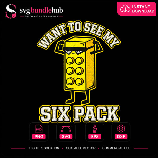 Want To See My Six Pack Lego Brick Flex Funny PNG