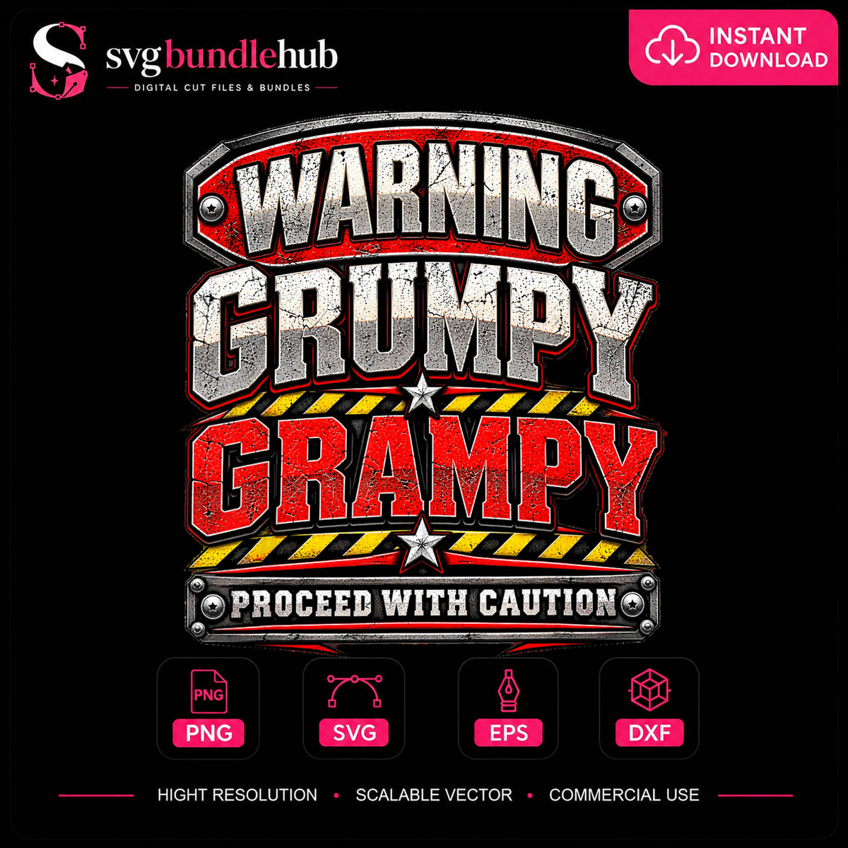 Warning Grumpy Grampy Proceed With Caution Quote PNG