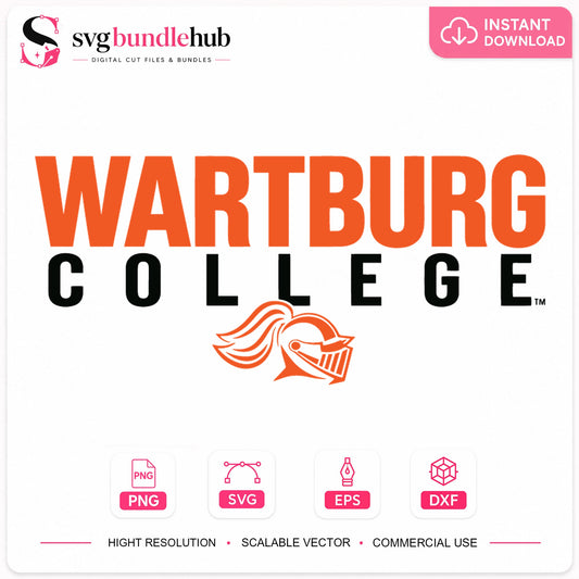 Wartburg College SVG, Orange Knight Mascot Cricut Design