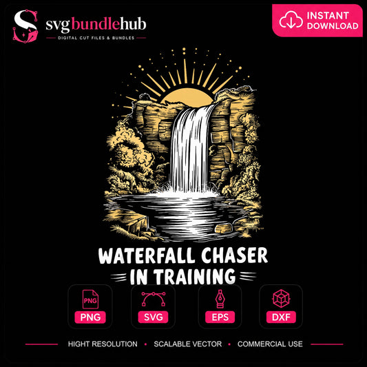 Waterfall Chaser In Training Scenic Nature Design PNG